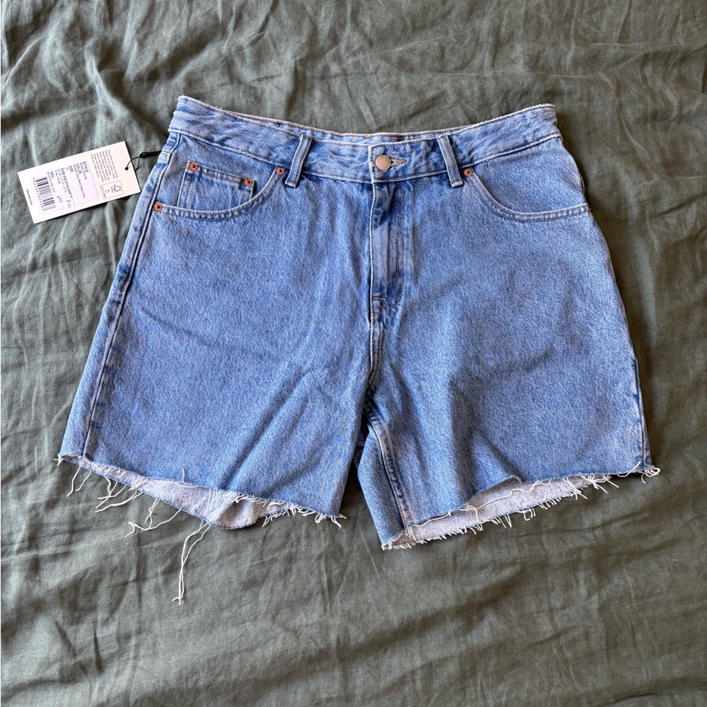 Dr. Denim Blue Jean Shorts Raw Hem